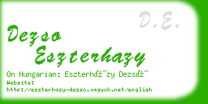 dezso eszterhazy business card